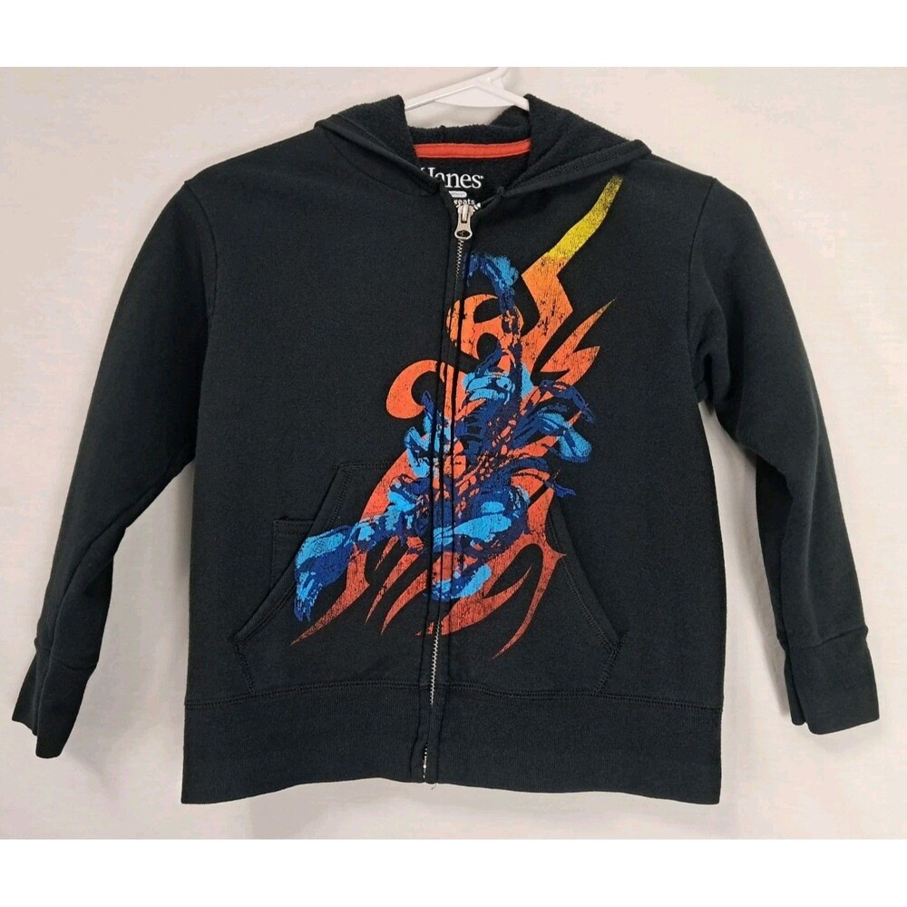 Hanes ComfortBlend Soft Sweats Boys Small Sweatshirt Hooded Scorpion Black